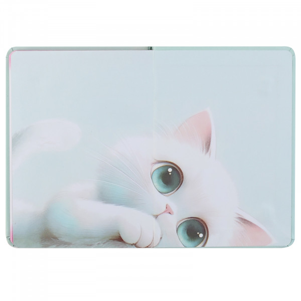 Записная книга А6 64л.лин. Пушистик, на резинке