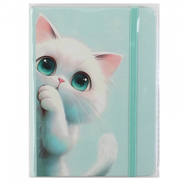 Записная книга А6 64л.лин. Пушистик, на резинке