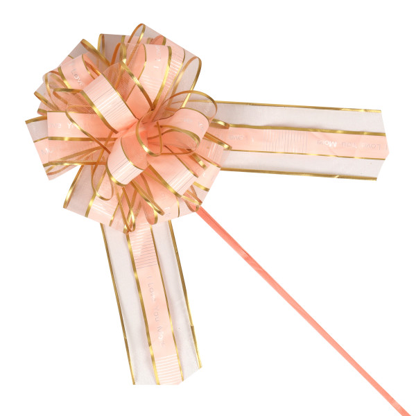 Бант-шар 64мм розовый/золото