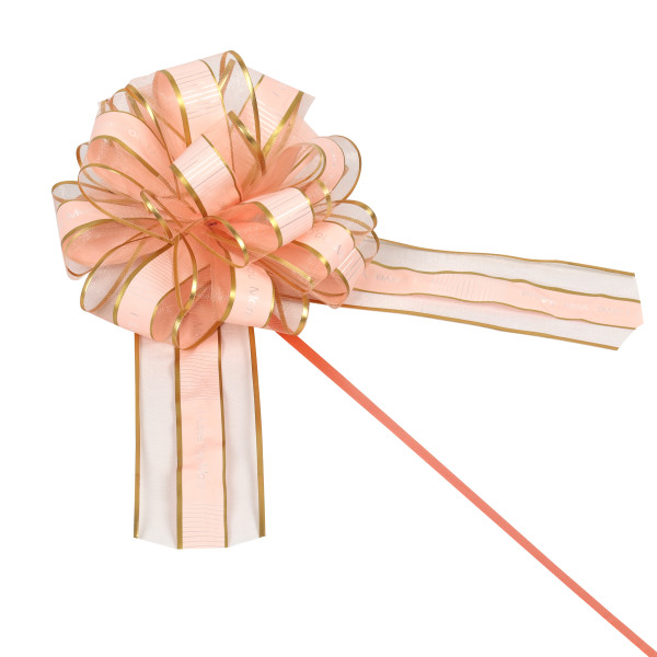 Бант-шар 64мм розовый/золото