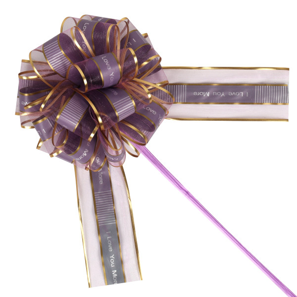 Бант-шар 64мм сиреневый/золото