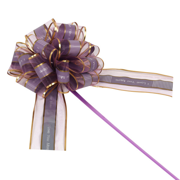 Бант-шар 64мм сиреневый/золото