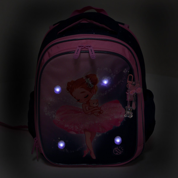 Ранец эргоном.спинка 2отд 38*27*16 COMFORT Light Small ballerina, LED-лампочки