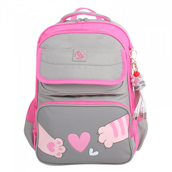 Ранец эргоном.спинка 2отд 38*27*17 Happy School 2 Cats & Heart