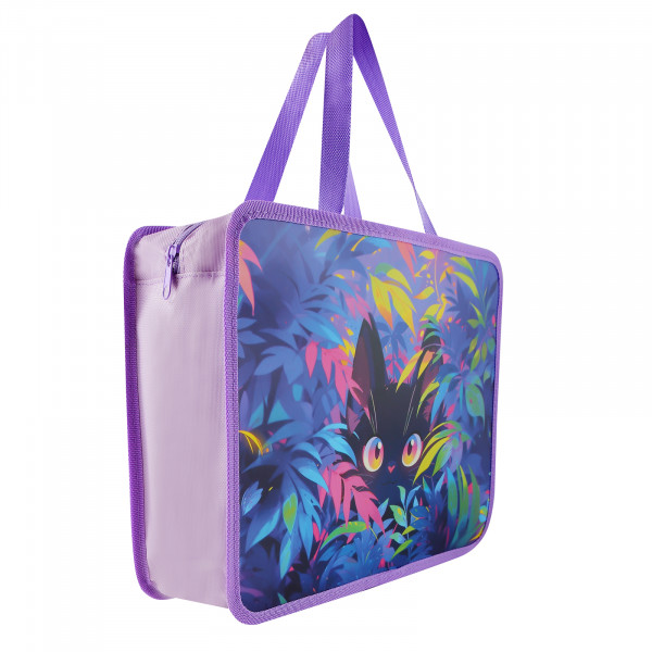 Папка с ручками на молнии Tropical cat 26*33*10, пластик