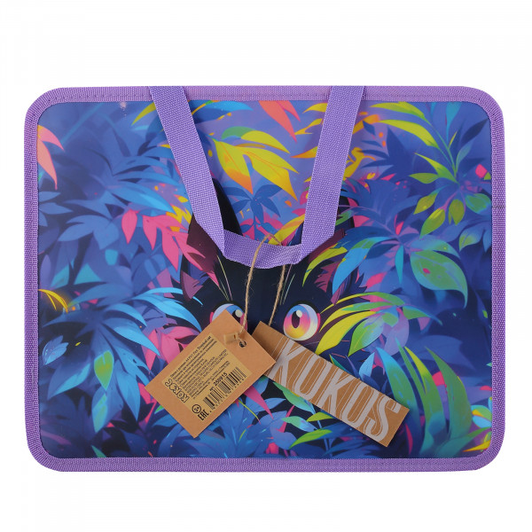 Папка с ручками на молнии Tropical cat 26*33*10, пластик