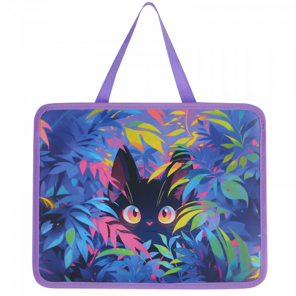 Папка с ручками на молнии Tropical cat 26*33*10, пластик