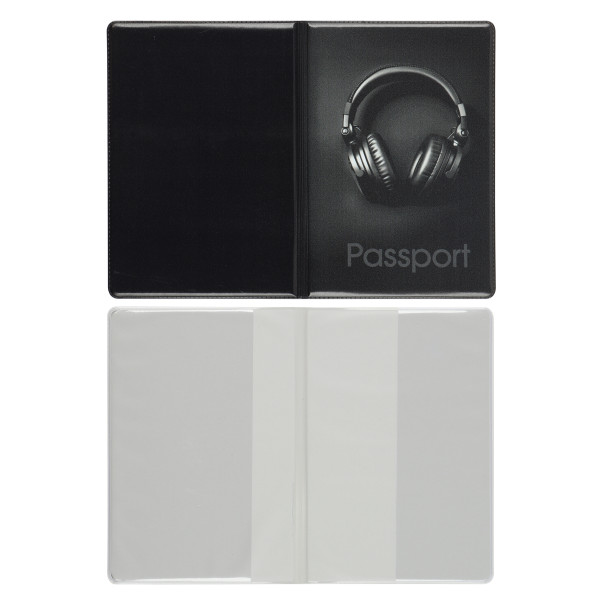 Обложка для паспорта ПВХ Наушники