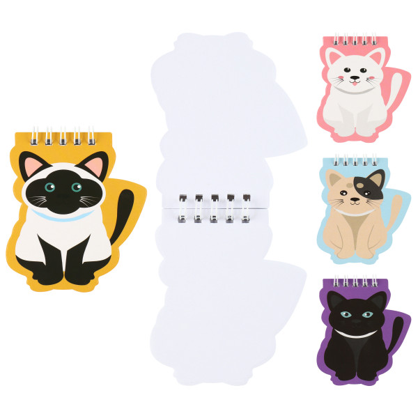 Записная книжка А7 40л. Животные, мягк.обл, ассорти, спираль