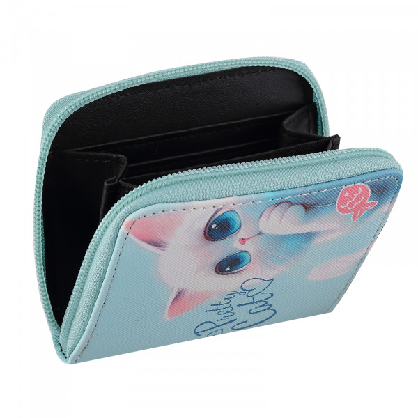 Кошелек кожзам 120*100мм Пушистик, голубой