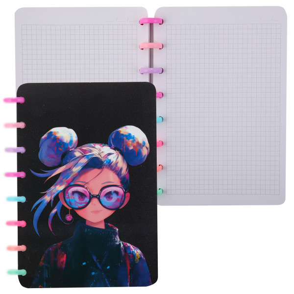 Записная книжка А5 100л.кл. Cosmo girl тв.обл. пластик, спираль
