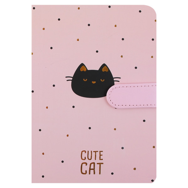 Записная книжка А5 128л.лин. Meow, тв.обл. на магните, ассорти