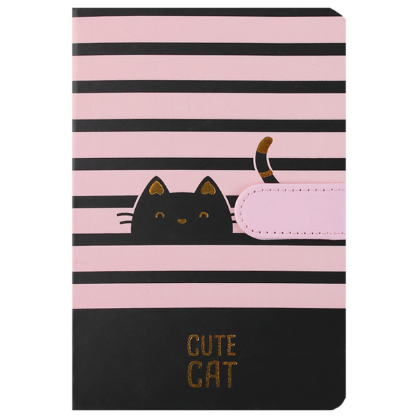 Записная книжка А5 128л.лин. Meow, тв.обл. на магните, ассорти