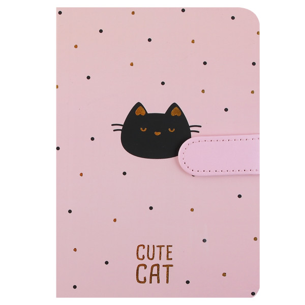 Записная книжка А5 128л.лин. Meow, тв.обл. на магните, ассорти