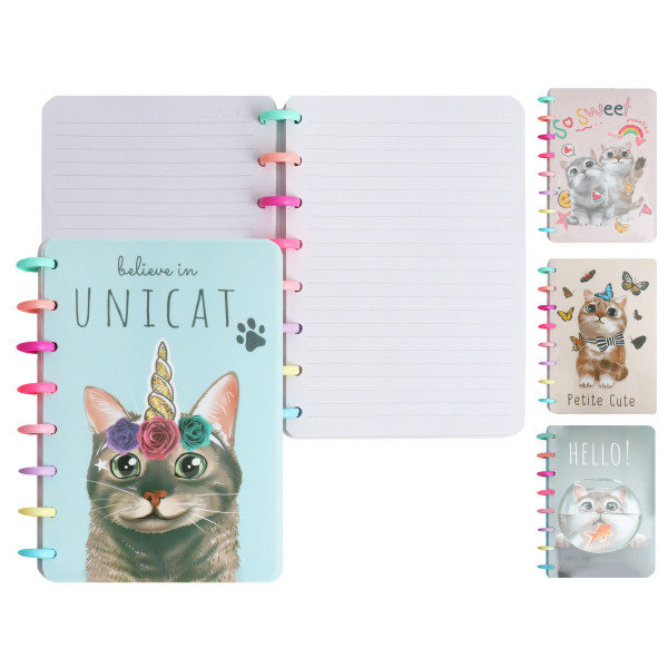 Записная книжка А5 100л.лин. Funny cats, тв.обл. спираль, ассорти