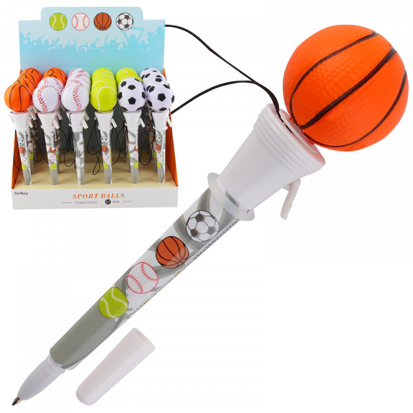 Ручка прыгун шар. дет. 0,7 SPORT BALLS однораз. синяя, ассорти
