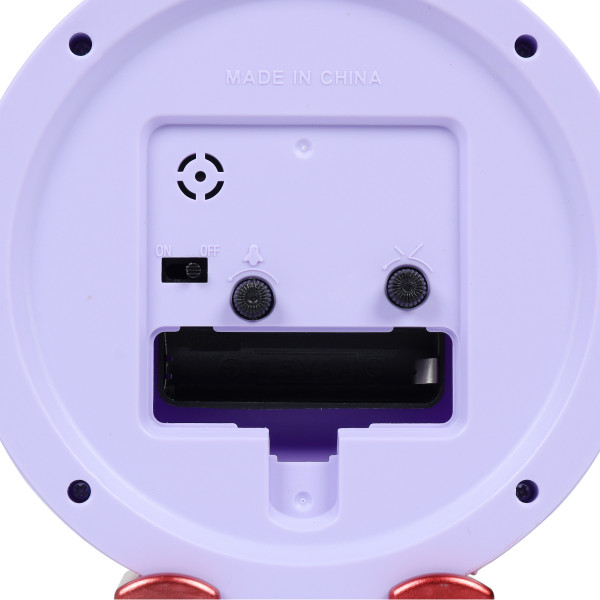 Часы-будильник пластик.настол. Котик, сиреневый