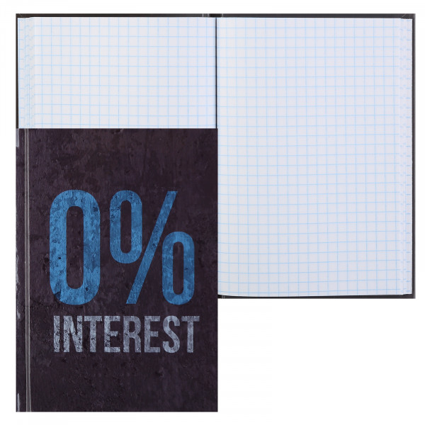 Записная книга А6 64л.кл. 0% Interest глянц.лам.