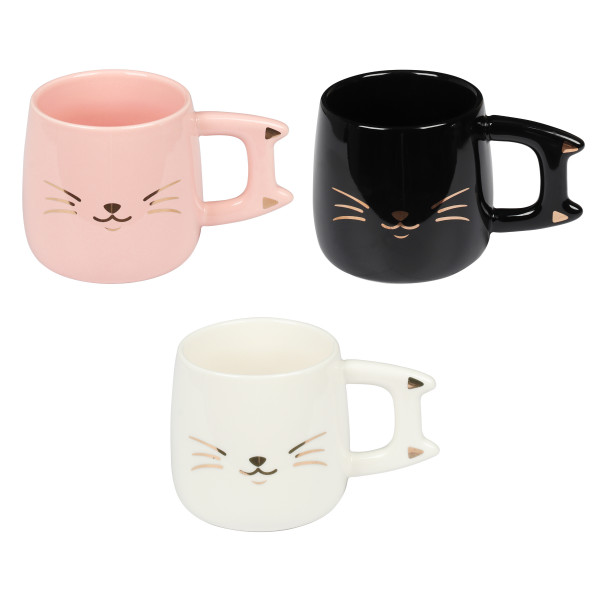 Кружка керамич. 400мл крышка, ложка Meow ассорти