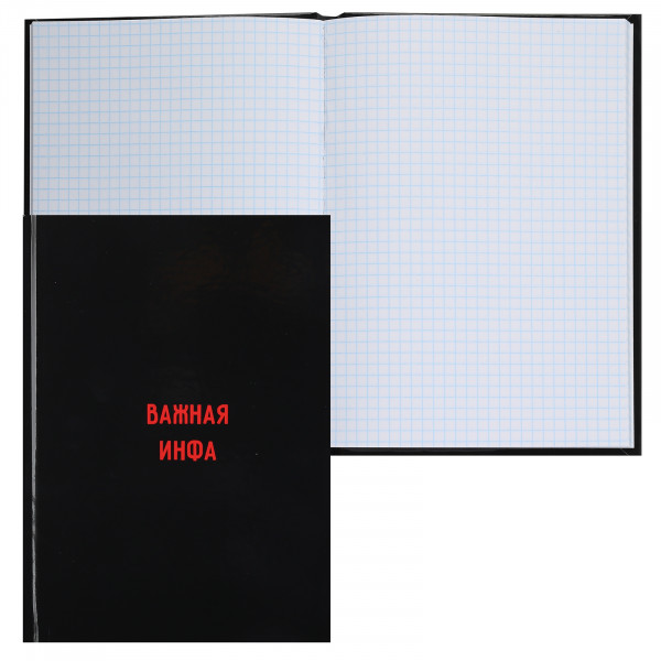 Записная книга А5 80л.кл. Важная инфа глянц.лам.