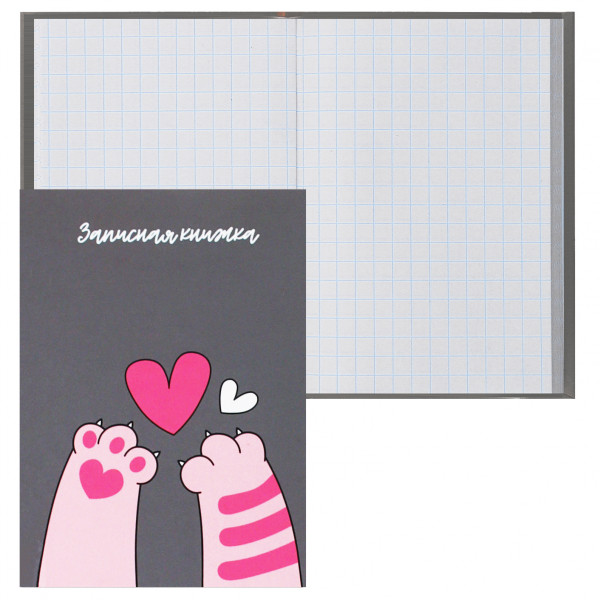 Записная книжка А7 48л.кл. Cats&heart склейка
