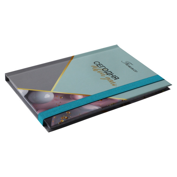 Записная книжка А6 ,80 л.кл. тв обл Marble balls на резинке