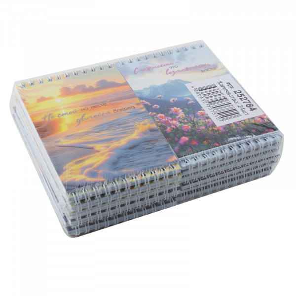 Блокнот А6 40л.кл. "Природа" мягк.обл, спираль, ассорти