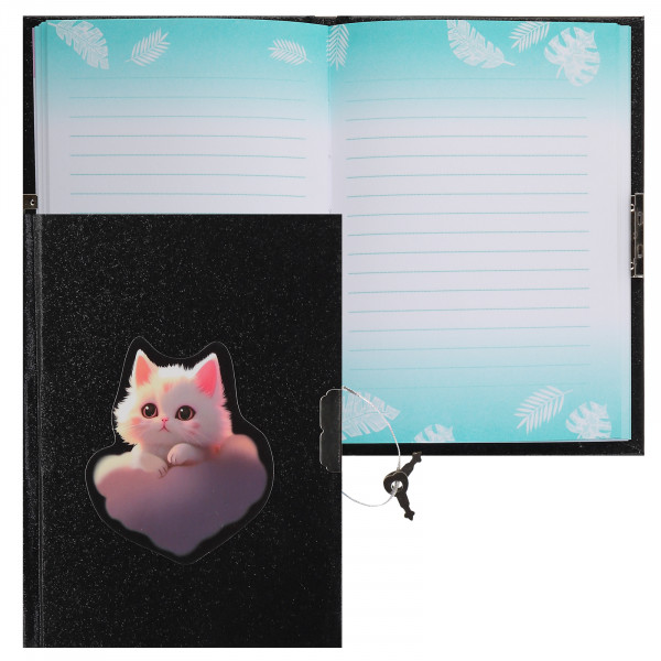 Записная книжка А6 56л.лин. Dream Cat, тв.обл, на замке