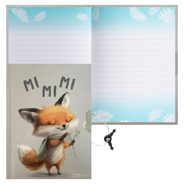 Записная книжка А6 56л.лин. на замке тв. обл. Cute animals