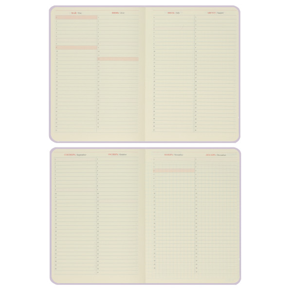 Ежедневник А5 н/д тв обл 7Бц  к/з 168л Fresh тонир 2 ляссе фиолетовый