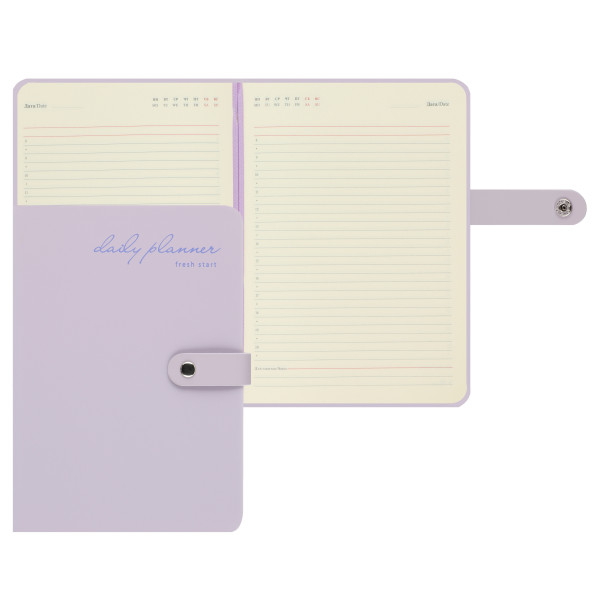 Ежедневник А5 н/д тв обл 7Бц  к/з 168л Fresh тонир 2 ляссе фиолетовый