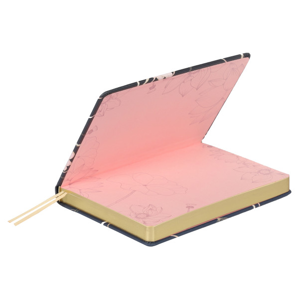 Ежедневник А5 н/д тв обл 7Бц к/з поролон 168л FLORENZO Цветок лотоса тонир 2 ляссе