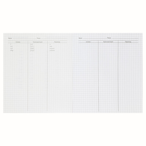 Тетрадь словарик 48л. А5 английских слов КОКОС