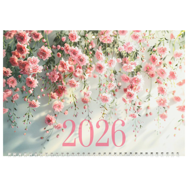 Календарь кварт. настен. 2026 Весенний сад, с бегунком