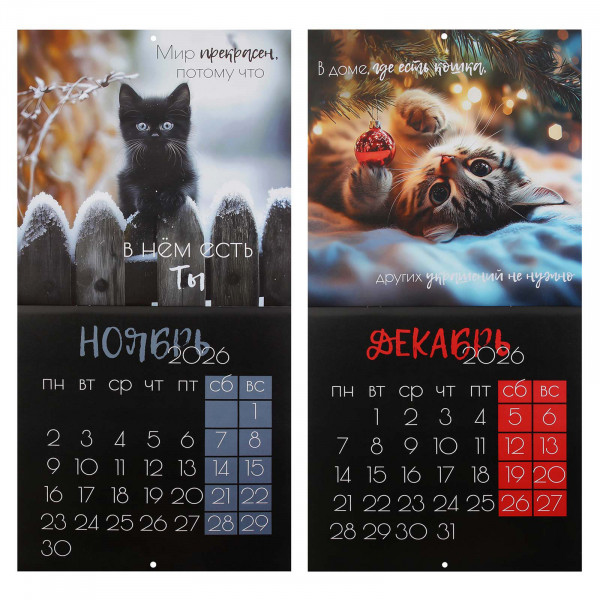 Календарь перекидной настен. 2026 Кошачья жизнь, скоба Календарь перекидной настен. 2026 Кошачья жизнь, скоба