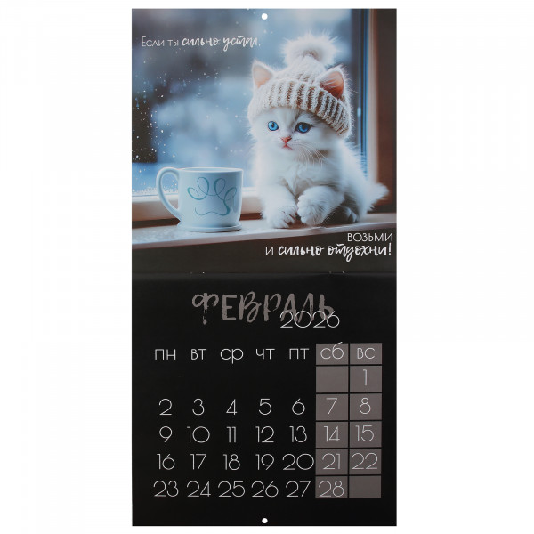 Календарь перекидной настен. 2026 Кошачья жизнь, скоба Календарь перекидной настен. 2026 Кошачья жизнь, скоба