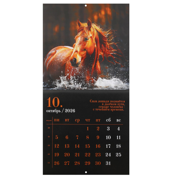 Календарь перекидной настен. 2026 Год лошади, скоба