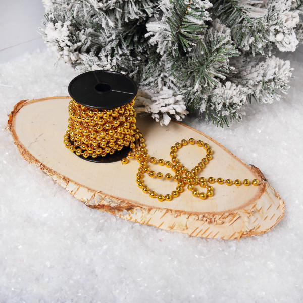 Бусы 5м пластик, золото