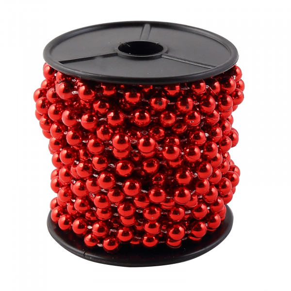 Бусы 5м пластик, красные