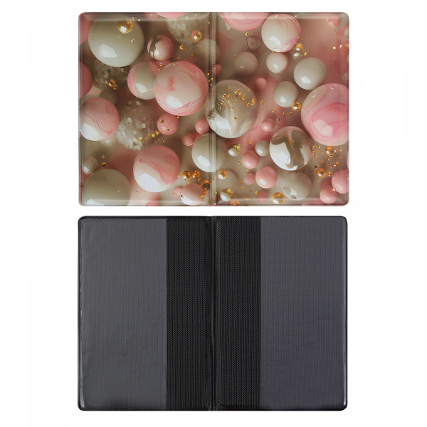 Обложка для паспорта ПВХ FLORENZO Marble balls печать без уголков