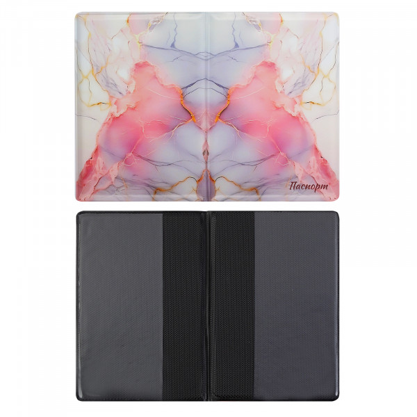 Обложка для паспорта ПВХ FLORENZO Marble pastel печать без уголков