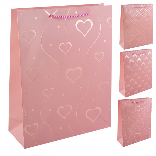 Пакет подар. 26*32*10 Узоры мат. лам. 210г/м2 ассорти 4 вида