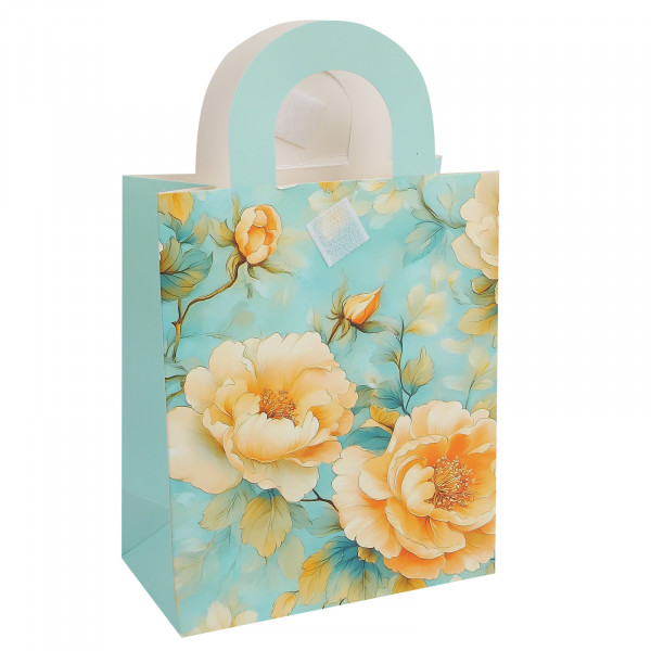 Пакет подар. 15*18*8 Пионы мат. лам. 250г/м2 ассорти 4 вида