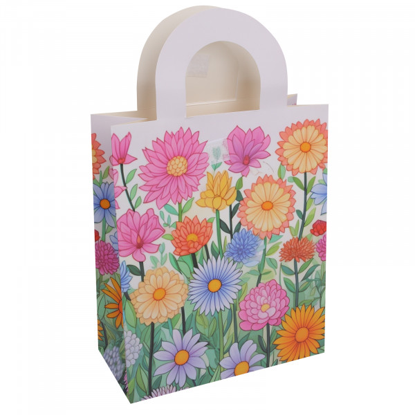 Пакет подар. 21*25*10 Яркие цветы мат. лам.