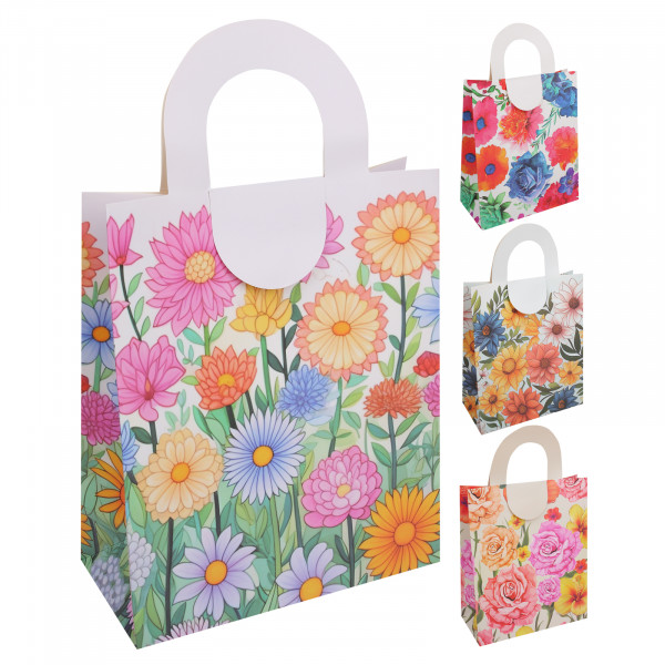 Пакет подар. 21*25*10 Яркие цветы мат. лам.