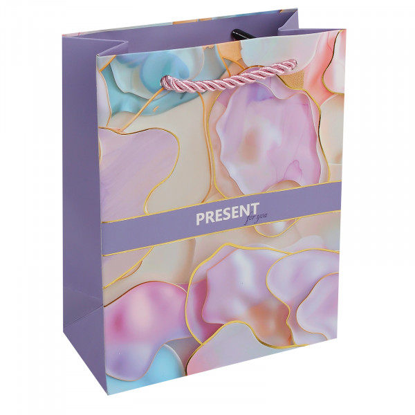 Пакет подар. 11*14*6 Пастельный флюид матов. ламинация 210г/м2