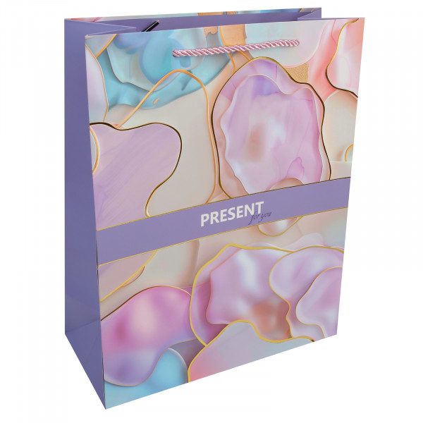 Пакет подар. 26*32*12 Пастельный флюид мат. лам. 210г/м2