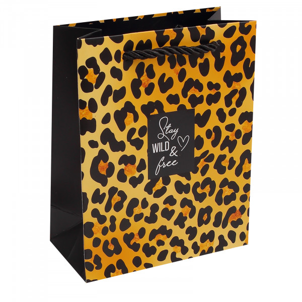 Пакет подар. 11*14*6 Леопард матов. ламинация 210г/м2