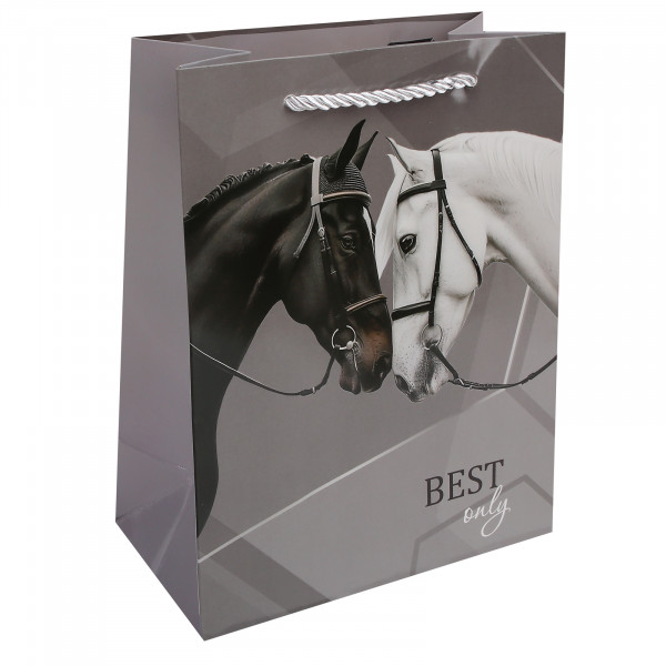 Пакет подар. 18*23*10 Пара лошадей глянц. ламинация 210г/м2
