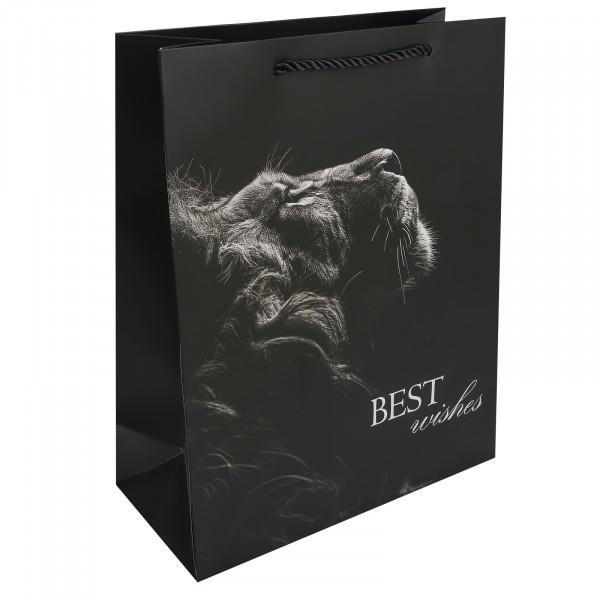 Пакет подар. 26*32*12 Black Lion мат. лам. 210г/м2